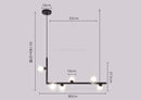 Modern black glass ball led chandelier living room pendant light