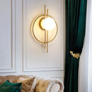 Modern black glass ball led wall lamp for living room