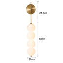 Modern black glass ball led wall sconce for living room decor