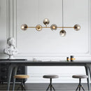 Modern black glass ball pendant lamps dining room chandelier