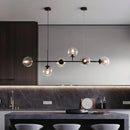 Modern black glass ball pendant lamps dining room chandelier