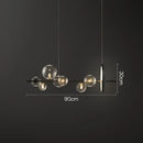 Modern black glass ball pendant lamps dining room chandelier