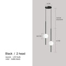 Modern black glass ball pendant lights for dining room