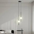 Modern black glass ball pendant lights for dining room