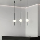 Modern black glass ball pendant lights for dining room