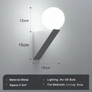 Modern black glass ball wall lamp bedroom sconce