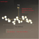 Modern black glass balls led chandelier living room pendant light