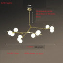Modern black glass balls led chandelier living room pendant light