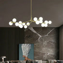 Modern black glass balls led chandelier living room pendant light