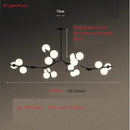 Modern black glass balls led chandelier living room pendant light
