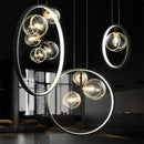 Modern black glass bubble chandelier dining room led pendant light