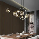 Modern black glass bubble chandelier dining room led pendant light