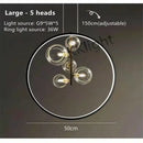 Modern black glass bubble chandelier dining room led pendant light