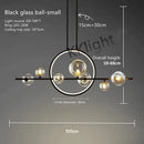 Modern black glass bubble chandelier dining room led pendant light