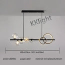 Modern black glass bubble chandelier dining room led pendant light