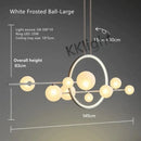 Modern black glass bubble chandelier dining room led pendant light