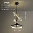 Modern black glass bubble led ceiling chandelier for dining room