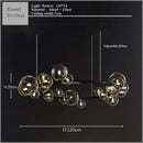 Modern black glass bubble led ceiling chandelier for dining room