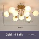 Modern black glass bubble led ceiling light living room