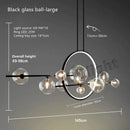 Modern black glass bubble led chandelier for dining room