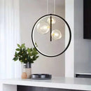 Modern black glass bubble led chandelier for dining room