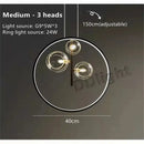 Modern black glass bubble led chandelier for dining room