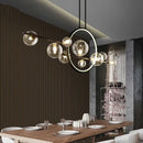 Modern black glass bubble led chandelier for dining room
