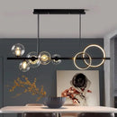 Modern black glass bubble led chandelier for dining room