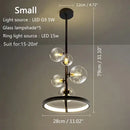 Modern black glass bubble led pendant chandelier for living room