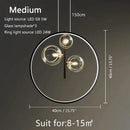 Modern black glass bubble led pendant chandelier for living room