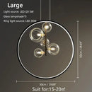 Modern black glass bubble led pendant chandelier for living room