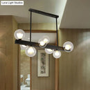 Modern black glass bubble linear pendant light for dining room