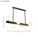 Modern black glass bubble linear pendant light for dining room