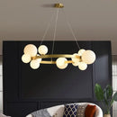 Modern black glass globe pendant light fixture dining room
