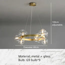 Modern black glass globe pendant light fixture dining room