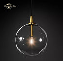 Modern black glass globe pendant light for dining room