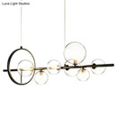Modern black glass globe pendant light for dining table
