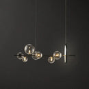 Modern black glass globe pendant light for dining table