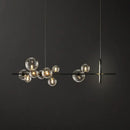 Modern black glass globe pendant light for dining table
