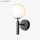 Modern black glass globe wall lamp bedroom light fixture