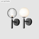 Modern black glass globe wall lamp bedroom light fixture