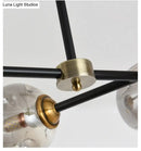 DecorBites™ Modern Black Glass Island Pendant Light with 6 Spherical Lights for Dining Table