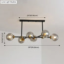 DecorBites™ Modern Black Glass Island Pendant Light with 6 Spherical Lights for Dining Table