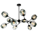 Modern black glass led chandelier pendant light for dining room