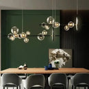 Modern black glass ring pendant light – dining room chandelier