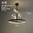 Modern black glass ring pendant light – dining room chandelier