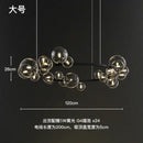 Modern black glass ring pendant light – dining room chandelier