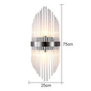 Modern black glass rod crystal wall lamp for bedroom