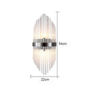 Modern black glass rod crystal wall lamp for bedroom