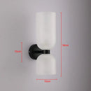 Modern black glass shade wall lamp for bedroom with smoked glass